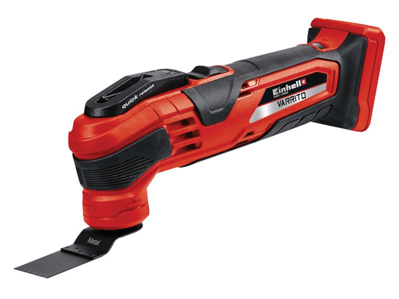 Einhell Accu Multitool VARRITO Power X-Change (Li-Ion, 18 V, 11000-20000 rpm, snelsluiting, gereedschapshouder 12-voudig verstelbaar, uitgebreide accessoires, zonder accu en lader), Zwart/rood