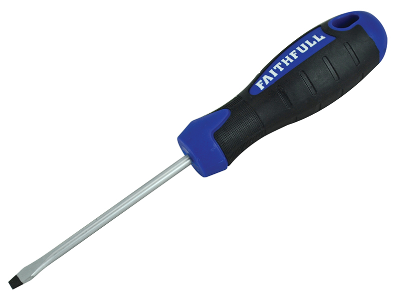 Soft Grip Screwdriver, Flared Slotted